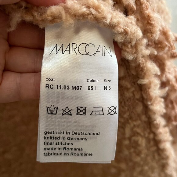 Marc Cain Teddy/Popcorn Knit Wool Sweater Coat - size N3/Medium - Picture 14 of 16